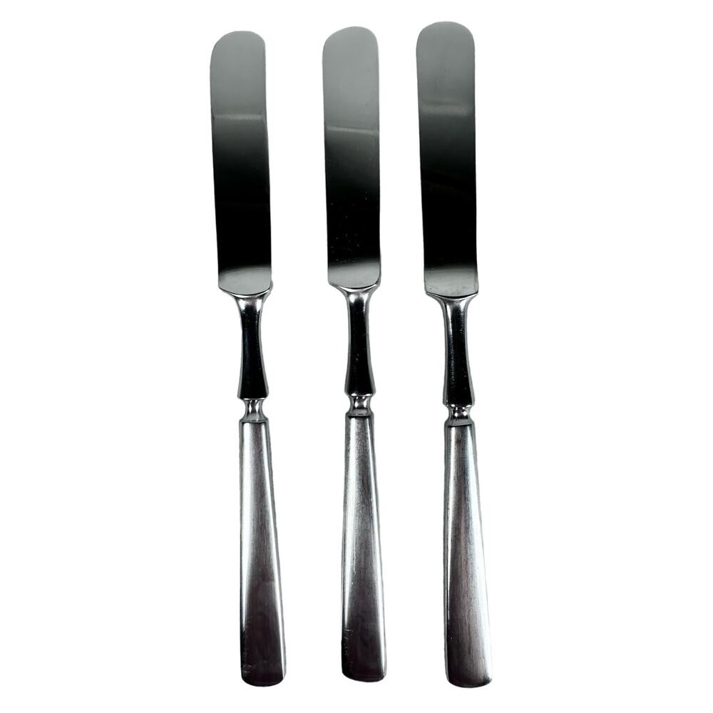 Dansk ANVIL IHQ Japan Vintage 1980s Stainless Satin BLUNT KNIVES 8 3/8"-Set of 3